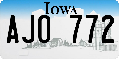 IA license plate AJO772