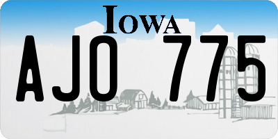 IA license plate AJO775