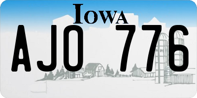 IA license plate AJO776
