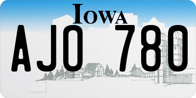 IA license plate AJO780