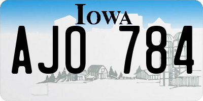 IA license plate AJO784