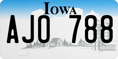 IA license plate AJO788