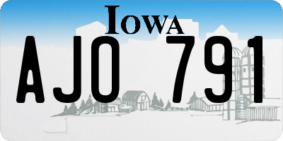 IA license plate AJO791