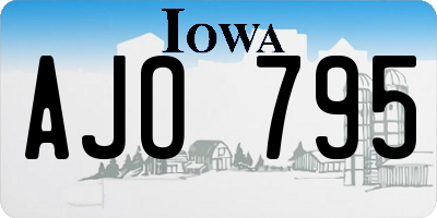 IA license plate AJO795