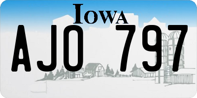 IA license plate AJO797