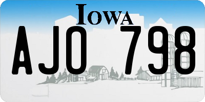 IA license plate AJO798