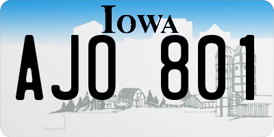 IA license plate AJO801