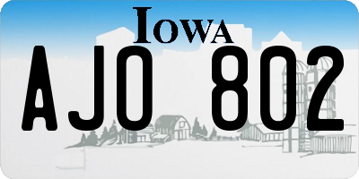 IA license plate AJO802