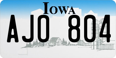 IA license plate AJO804