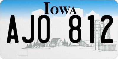 IA license plate AJO812