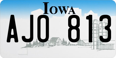 IA license plate AJO813