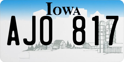 IA license plate AJO817