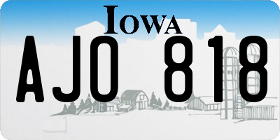 IA license plate AJO818