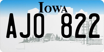 IA license plate AJO822