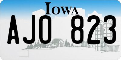 IA license plate AJO823