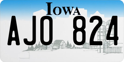 IA license plate AJO824