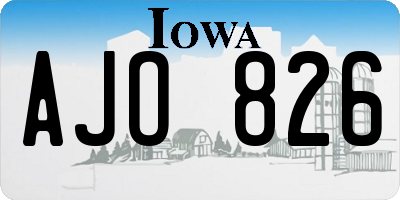 IA license plate AJO826