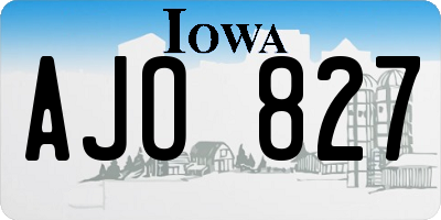 IA license plate AJO827