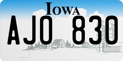 IA license plate AJO830