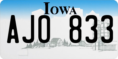 IA license plate AJO833