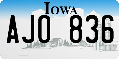 IA license plate AJO836