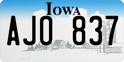 IA license plate AJO837