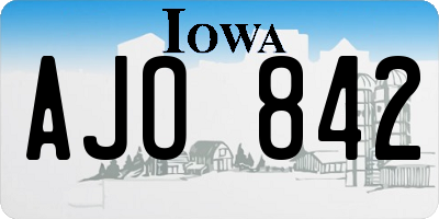 IA license plate AJO842