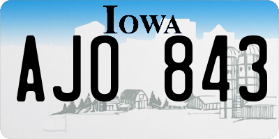 IA license plate AJO843