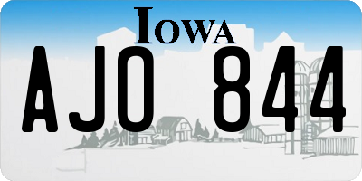IA license plate AJO844