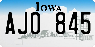 IA license plate AJO845