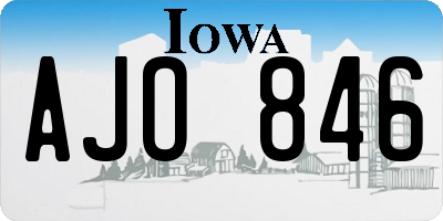 IA license plate AJO846