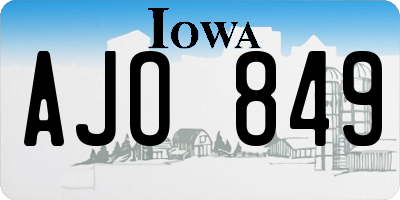 IA license plate AJO849
