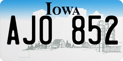 IA license plate AJO852