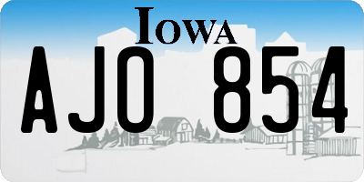IA license plate AJO854