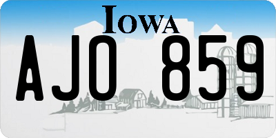 IA license plate AJO859