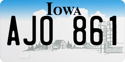 IA license plate AJO861