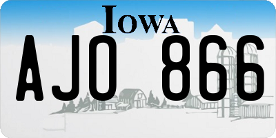 IA license plate AJO866