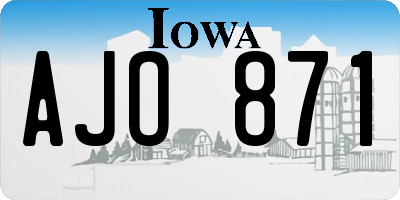 IA license plate AJO871