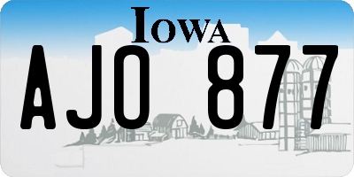IA license plate AJO877