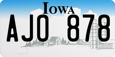 IA license plate AJO878