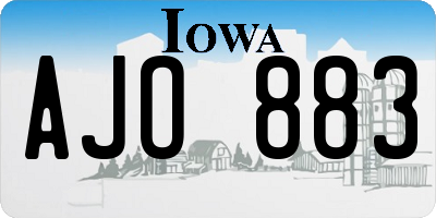 IA license plate AJO883