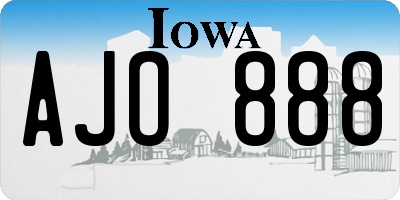 IA license plate AJO888