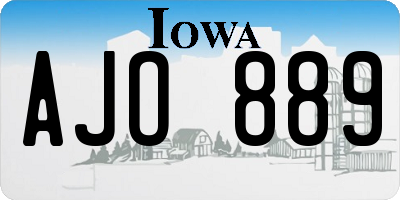 IA license plate AJO889