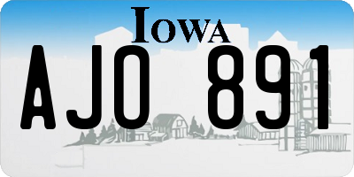IA license plate AJO891