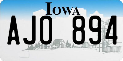 IA license plate AJO894
