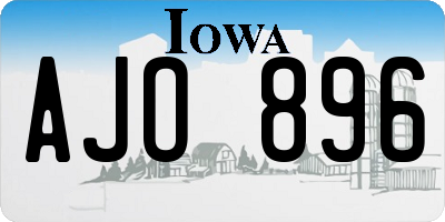 IA license plate AJO896