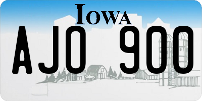 IA license plate AJO900