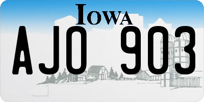 IA license plate AJO903
