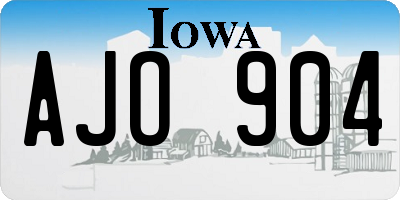 IA license plate AJO904