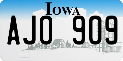 IA license plate AJO909